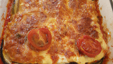 Lasagnes aux aubergines oignons et tomates