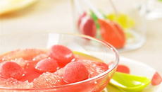 Soupe de pamplemousses de Floride aux fraises Tagada