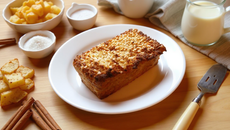 Gâteau de pain perdu, pomme et cannelle