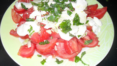 Tomates mozzarella au vinaigre de Xéres