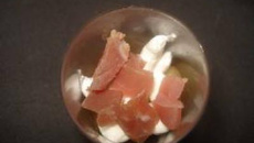 Verrine de jambon et de chèvre