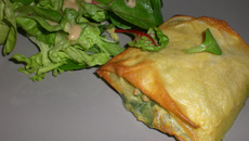 Feuilleté chavroux, miel, épinard
