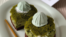 Île flottante chocolat et matcha
