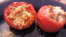 Tomates farcies au fromage frais et jambon
