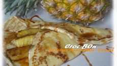 Crêpes ananas rôti et caramel