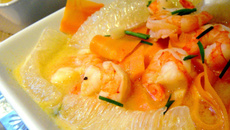 Nage de crevettes aux pamplemousses