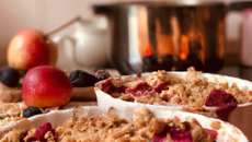 Crumble pommes framboises