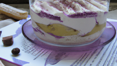 Tiramisu glacé cassis-violette