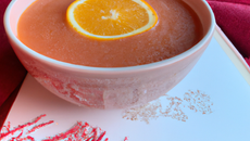 Soupe d'orange sanguine, granité thé