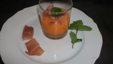Granité de melon safrané et jambon serrano