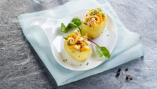 Pomme fondante à l'oignon, haddock et genièvre