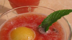 Soupe de fraise, melon, pastèque