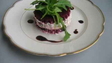 Milleufeuille de betterave et sa reduction balsamique