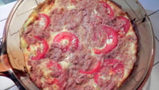 Flan de courgette, thon et tomates