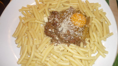 Pâte à la carbonara au vinaigre balsamique