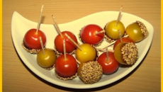 Tomates cerises caramélisées au sésame