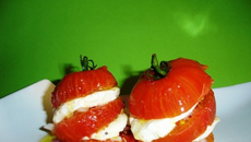 Hamburger de tomate mozzarella façon Tour de Pise