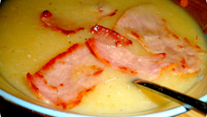 Soupe pommes de terre, bacon