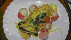 Saint-Jacques aux spaghettis de courgettes et curcuma