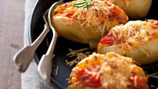 Pomme de terre farcie au jambon de Parme et Bello Gratinato