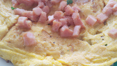 Omelette jambon au lait de soja