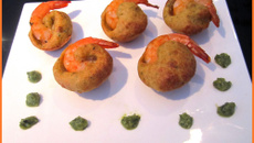 Bouchées crevettes pesto