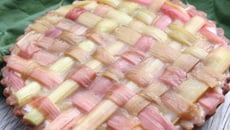 Tarte à la rhubarbe, yaourt et chocolat blanc