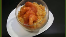 Lentilles corail façon risotto et gambas