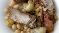 Paimpol à l'ail de Lomagne et son panaché de viande
