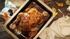 Dinde fermière farcie aux 3 fruits