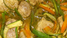 Porc aux légumes et au cumin