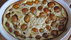 Clafoutis aux mirabelles et poudre d'amandes