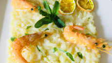 Risotto au citron et crevettes