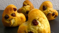 Muffins cranberries, banane et chocolat blanc