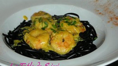 Spaghettis aux gambas et lait de coco