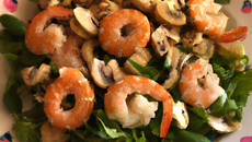 Salade de crevettes aux cèpes