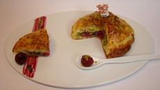 Petite galette framboise pistache et grué de cacao