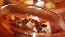 Verrine de crème anglaise au chocolat