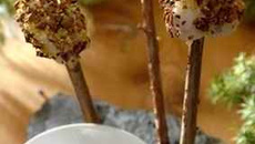 Brochettes de lotte aux amandes