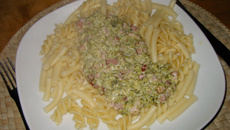 Pâtes au lard et aux brocolis