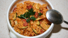 Risotto au boulgour, courgette et chorizo