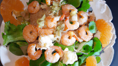 Salade de pamplemousses et crevettes