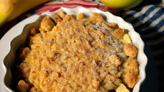 Crumble aux pommes et sa mousse à la banane