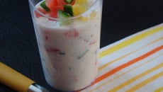 Verrines apéritives au fromage blanc et légumes croquants