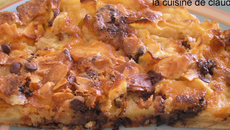 Flan fondant aux pommes, amandes et chocolat