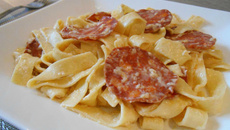 Tagliatelles au chorizo & parmesan