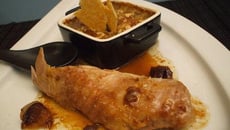 Gratin d'aubergine, sa cuisse de dinde et ses tuiles de parmesan !