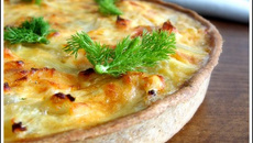 Quiche au saumon et fenouil - Pâte à tarte légère au yaourt et à l'huile d'olive