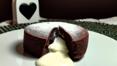 Fondant chocolat noir cœur chocolat blanc