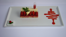 Fraises des bois, basilic et toblerone blanc.....comme un fraisier